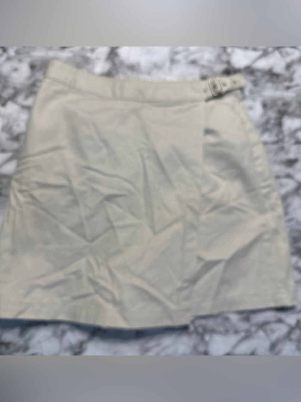 Marsh Landing Cream Mini Skirt with Side Buckle Detail